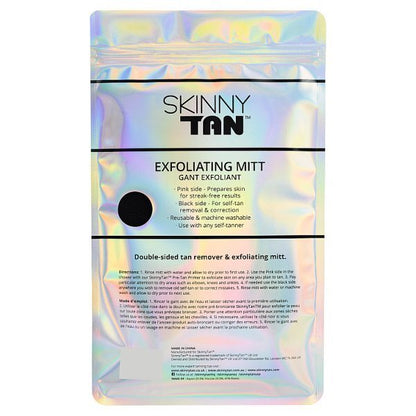 SkinnyTan Prep and Correct Skinny Tan Dual Sided Exfoliating Mitt (Pink &amp; Black)
