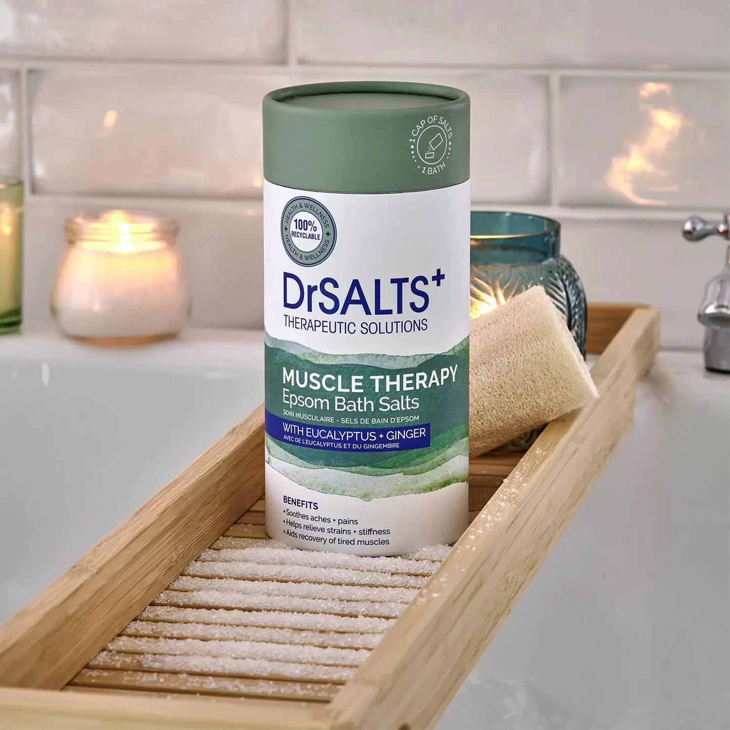 Muscle Therapy with Eucalyptus &amp; Ginger Epsom Salts 750gr