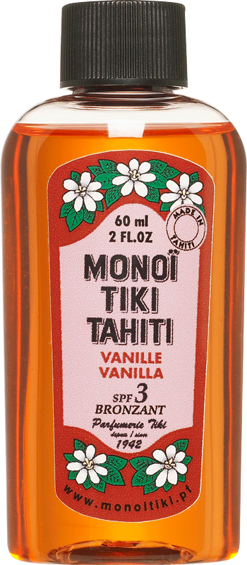Monoi Tiki Vanilla spf 3 Quick tanning oil, with Vanilla aroma, 60ml