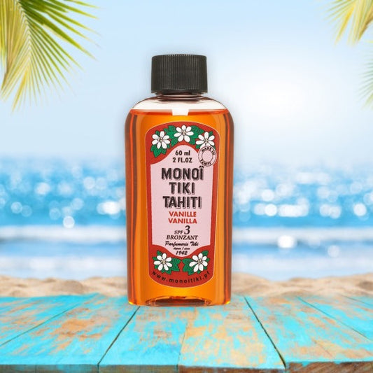 Monoi Tiki Vanilla spf 3 Quick tanning oil, with Vanilla aroma, 60ml