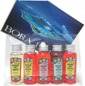 Discovery pack with Bronzing Monoi Gift set with 5 tanning oils, spf3 for face, body and hair.