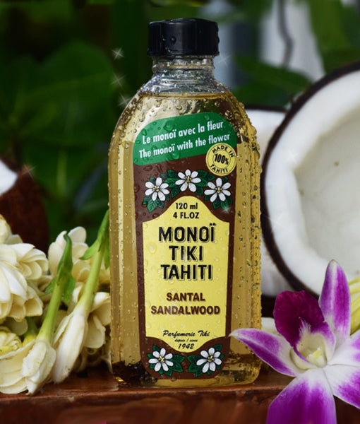 Monoi Tiki Sandalwood Multipurpose face, body and hair care oil, with Sandalwood fragrance, 120ml