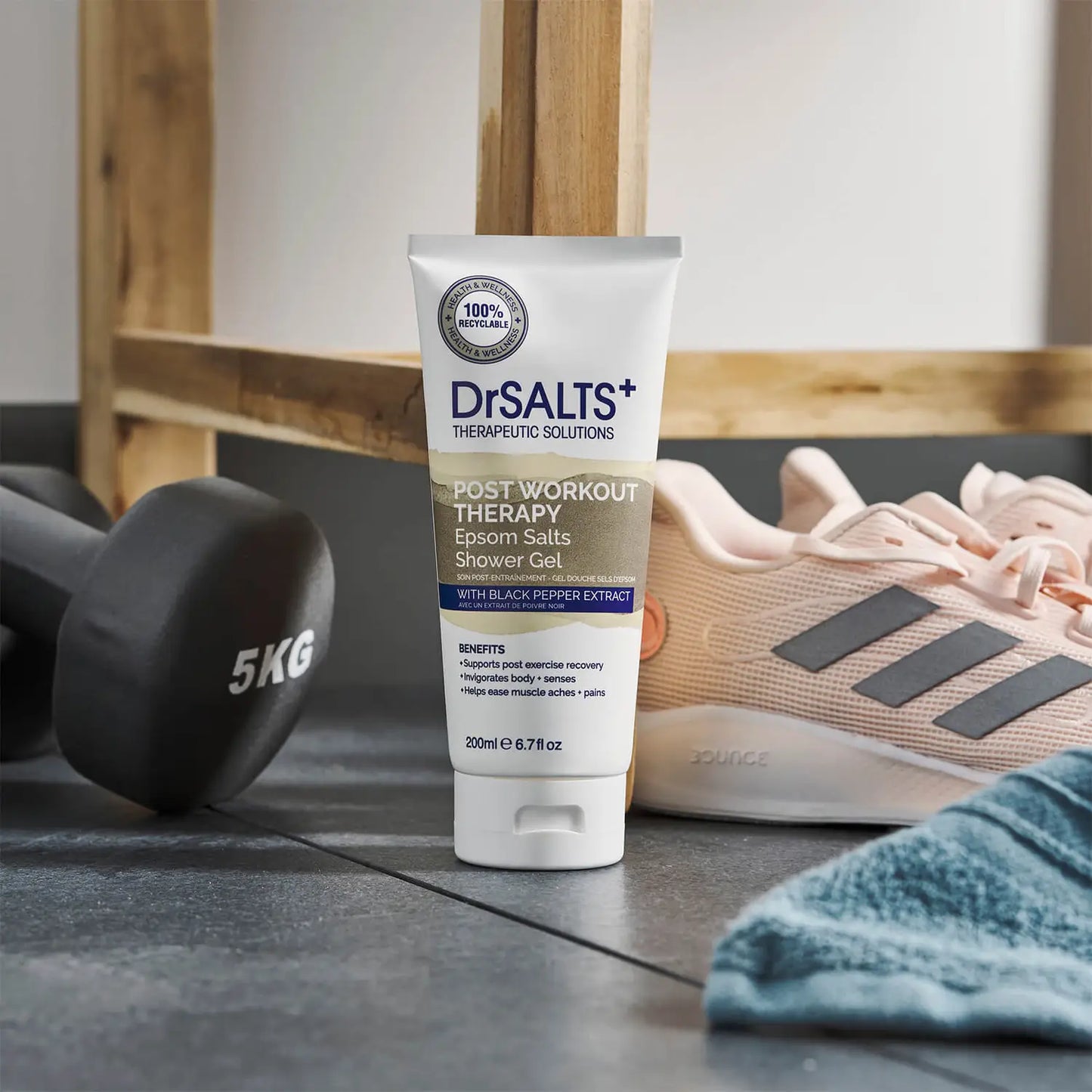 Epsom Salts Post Workout Shower Gel with Black Pepper 200ml