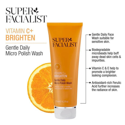 Super facialist Vitamin C daily gentle Micro Polish Wash, Anti-aging Face Scrub, with vitamin C, 125ml