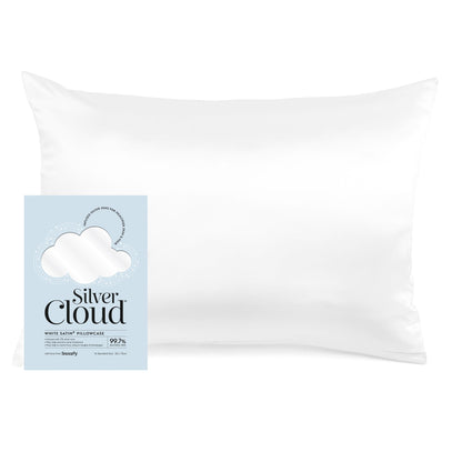 Silver Cloud Satin Pillowcase impregnated with silver ions - White