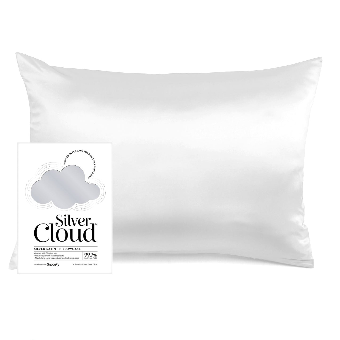 Silver Cloud Satin+ Pillowcase εμποτισμένη με ιόντα αργύρου - Silver