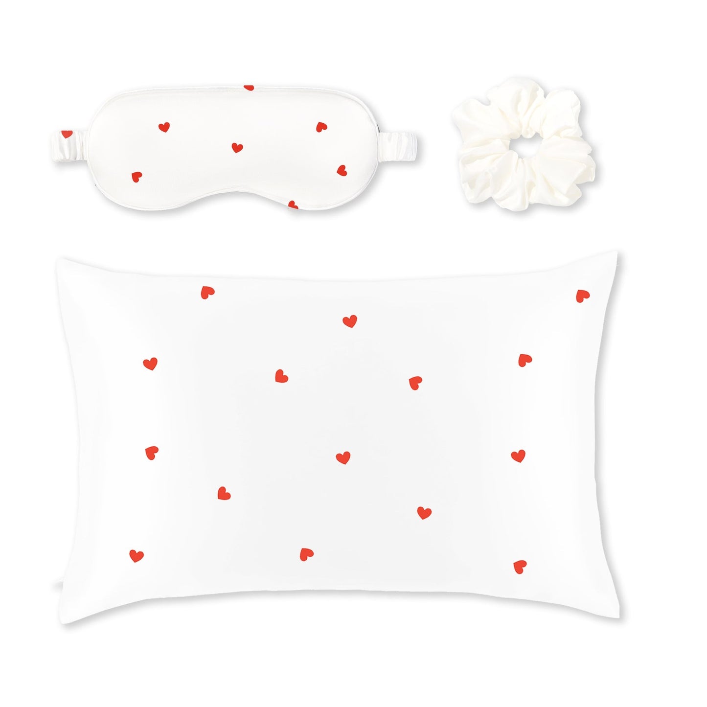 Silver Cloud Satin+ Pillowcase infused with silver ions - Hearts Gift Set