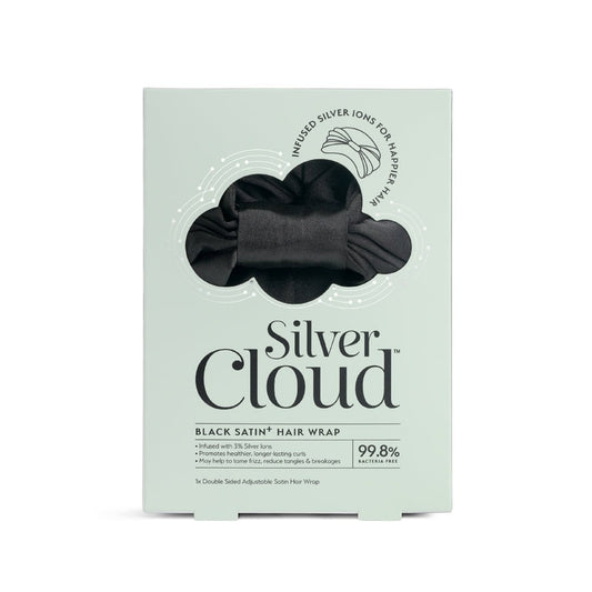 Silver Cloud Hair Wrap Infused with Silver Ions - Black