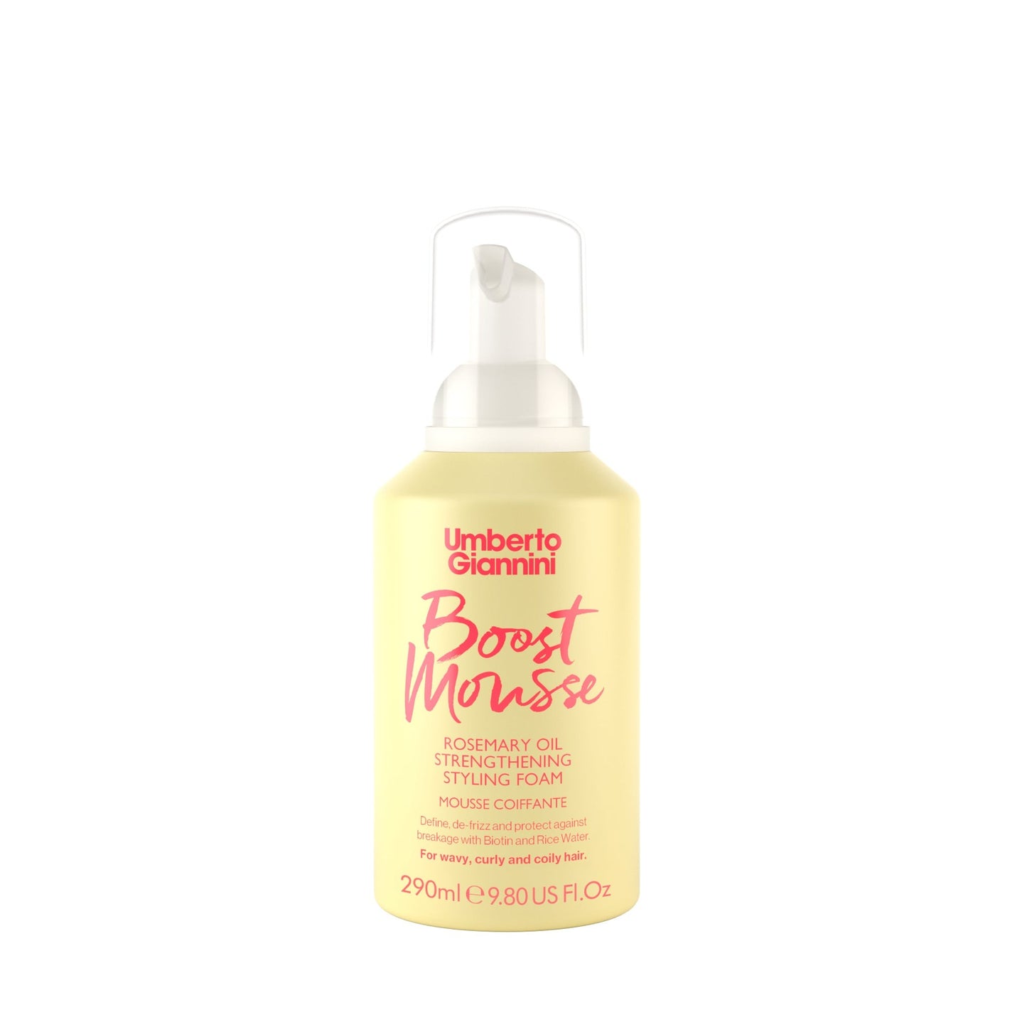 Umberto Giannini - Strong Curls Boost Mousse Rosemary Oil Strengthening Styling Foam, 300ml