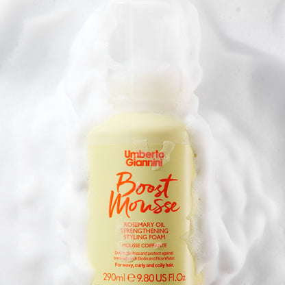 Umberto Giannini - Strong Curls Boost Mousse Rosemary Oil Strengthening Styling Foam, 300ml