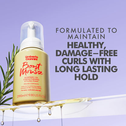 Umberto Giannini - Strong Curls Boost Mousse Rosemary Oil Strengthening Styling Foam, 300ml