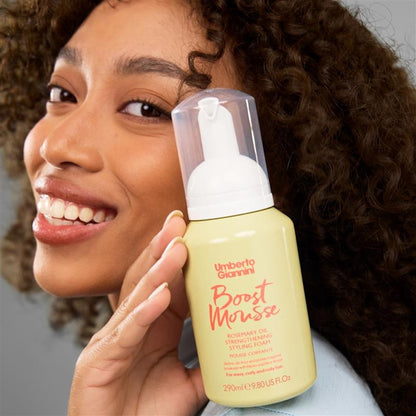 Umberto Giannini - Strong Curls Boost Mousse Rosemary Oil Strengthening Styling Foam, 300ml