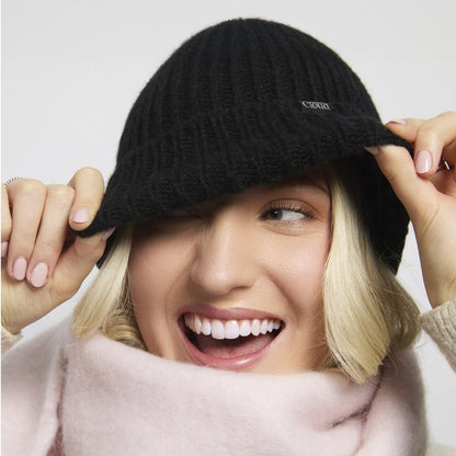 Silver Cloud Silver Infused Satin Lined Beanie - Black