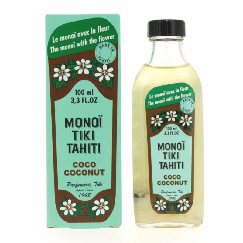 Monoi Tiki Coconut in glass bottle Facial Oil: Body, in a glass bottle, with Coconut scent, 100ml