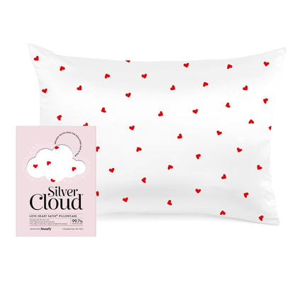 Silver Cloud Satin+ Pillowcase infused with silver ions - Hearts