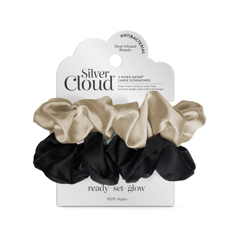 Large Scrunchie 2Pack - Black & Caramel