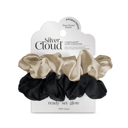Large Scrunchie 2Pack - Black & Caramel