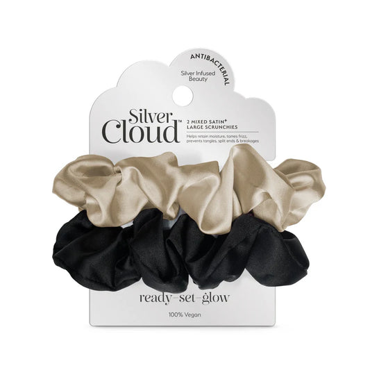 Large Scrunchie 2Pack - Black & Caramel