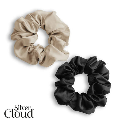 Large Scrunchie 2Pack - Black & Caramel