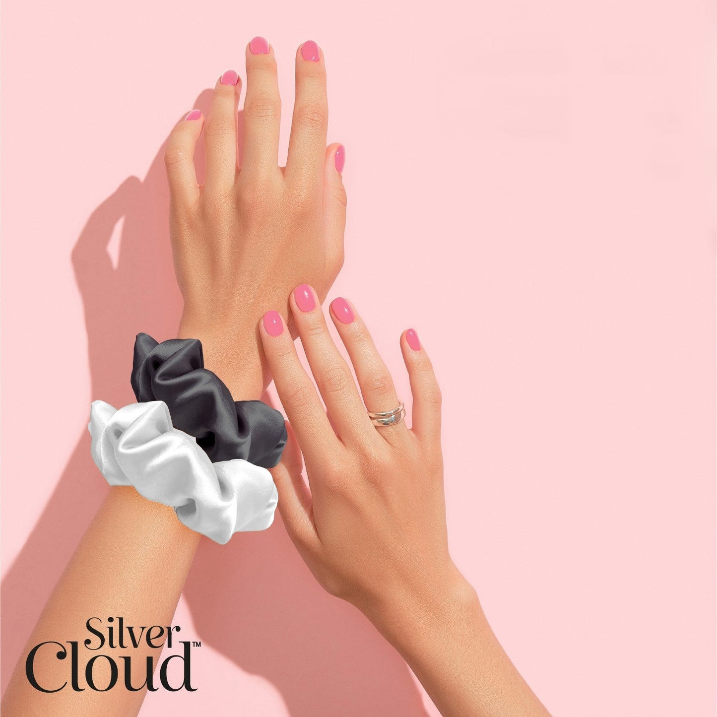 Large Scrunchie 2Pack - Black &amp; Pink