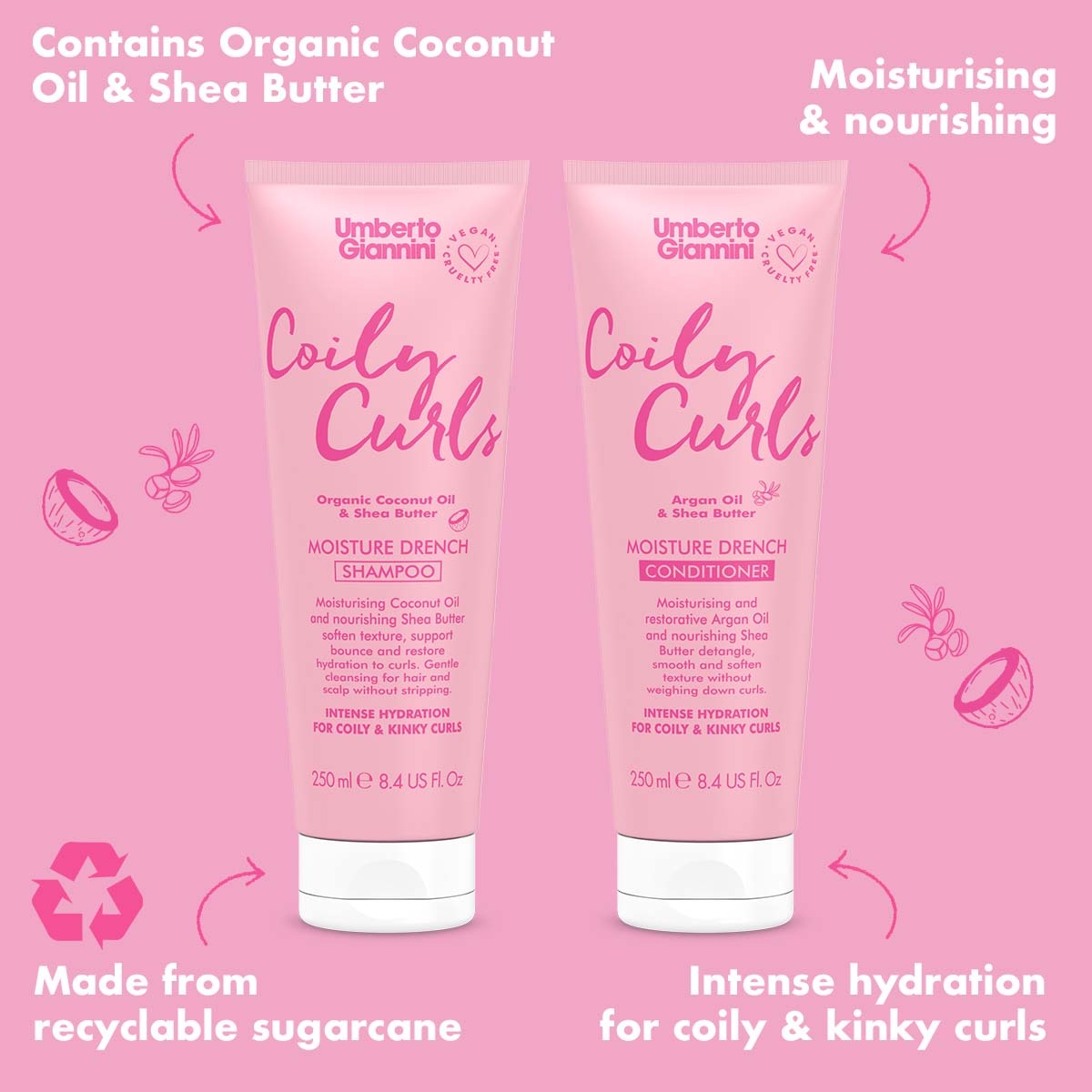 Umberto Giannini Coily Curls Moisture Drench Shampoo
