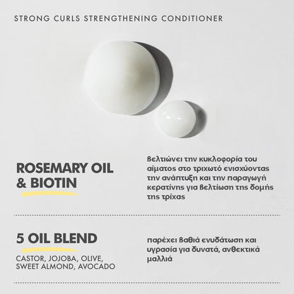 Umberto Giannini - Strong Curls Rosemary Oil Conditioner, 250ml