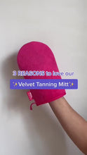 Load and play video in Gallery viewer, SkinnyTan Pink Velvet Tanning Mitt

