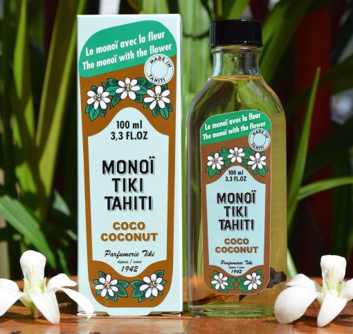 Monoi Tiki Coconut  in glass bottle Λάδι Περιποίησης Προσώπου : Σώματος, σε γυάλινο μπουκάλι, με άρωμα Καρύδα, 100ml