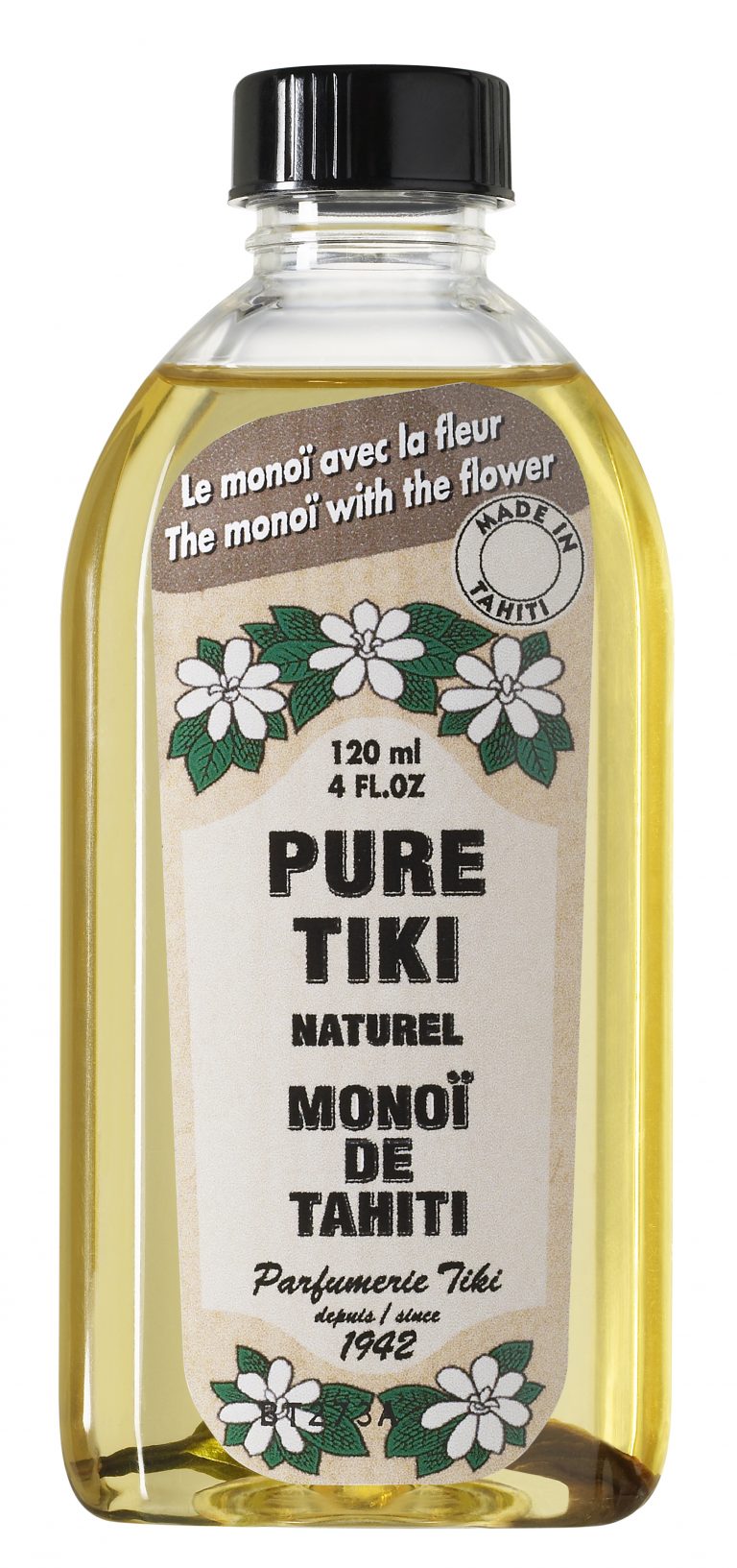 Monoi Tiki Organic Multipurpose oil for face, body and hair care, Unscented, 120ml