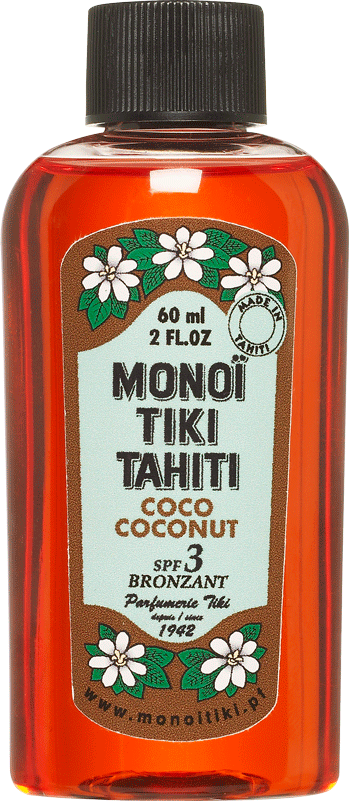 Monoi Tiki Coconut  spf 3 Λάδι γρήγορου μαυρίσματος, με άρωμα Καρύδα, 60ml