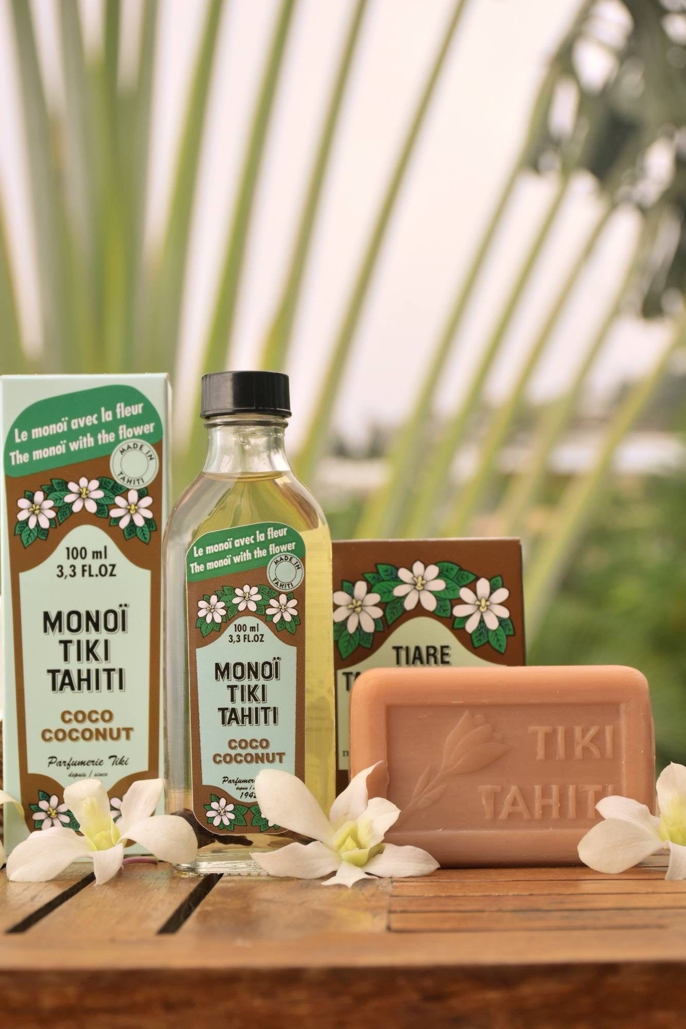 Monoi Tiki Coconut in glass bottle Facial Oil: Body, in a glass bottle, with Coconut scent, 100ml