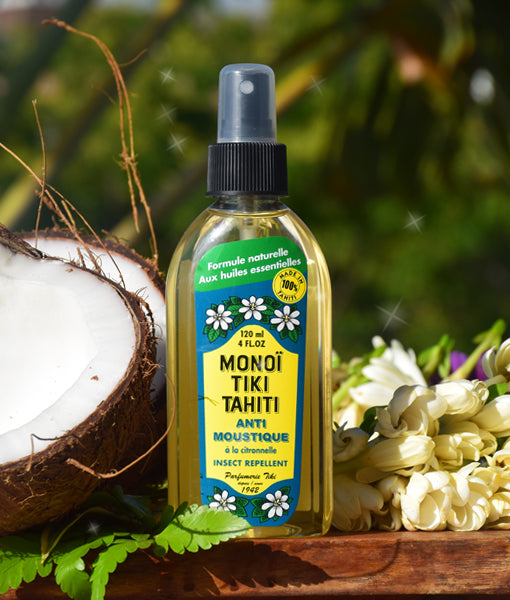 Monoi Tiki Anti-Mosquitoes  Lemongrass and Essential oils Αντικουνουπικό λάδι με άρωμα Λεμονόχορτο, 120ml